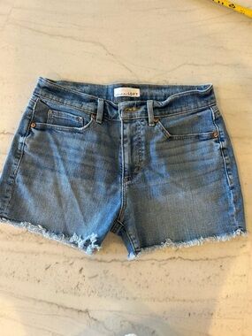 The Loft Light Blue Denim Shorts with Frayed Waist Size 26